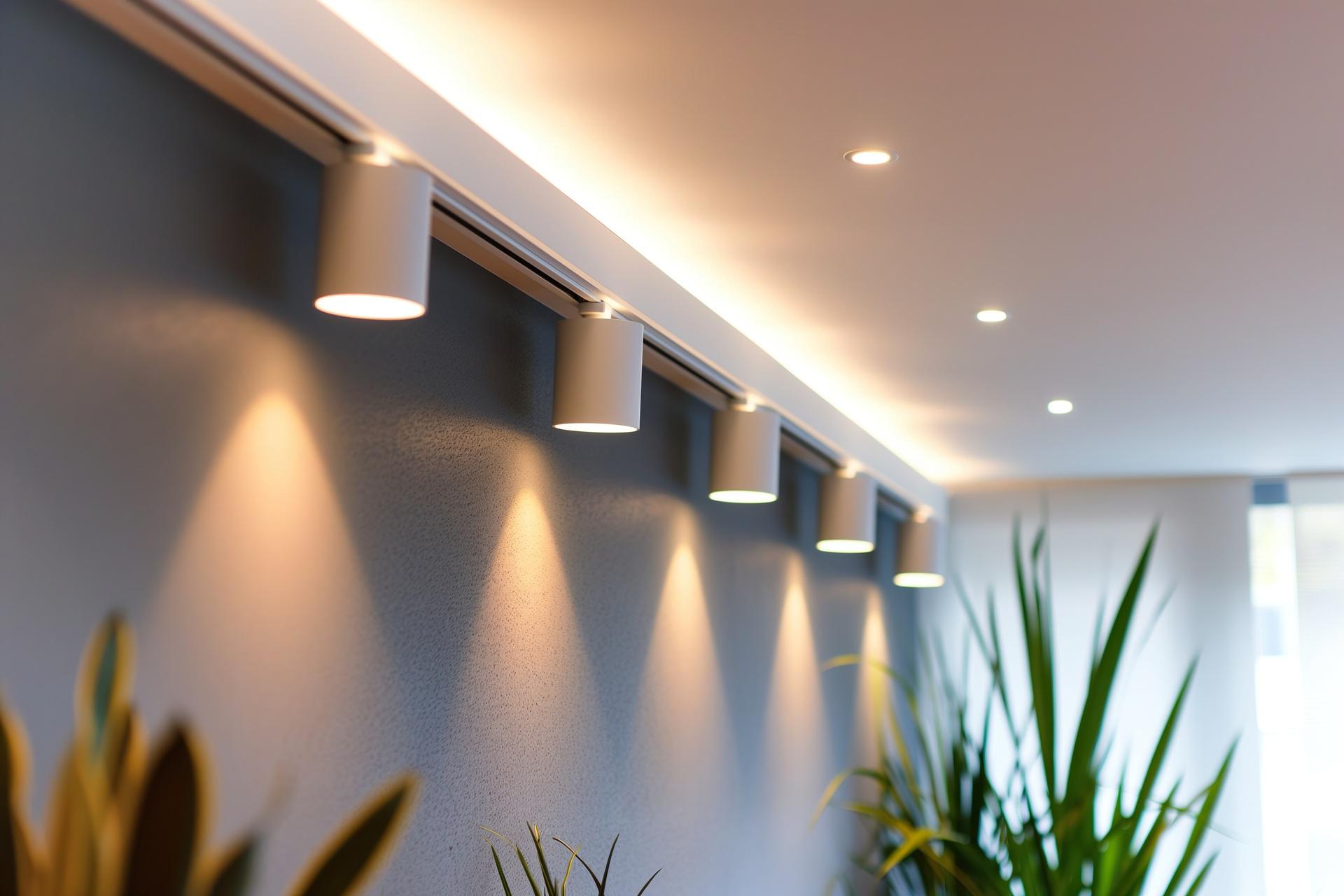 Wandbeleuchtung mit Lichtspots in Reihe | LED Controller