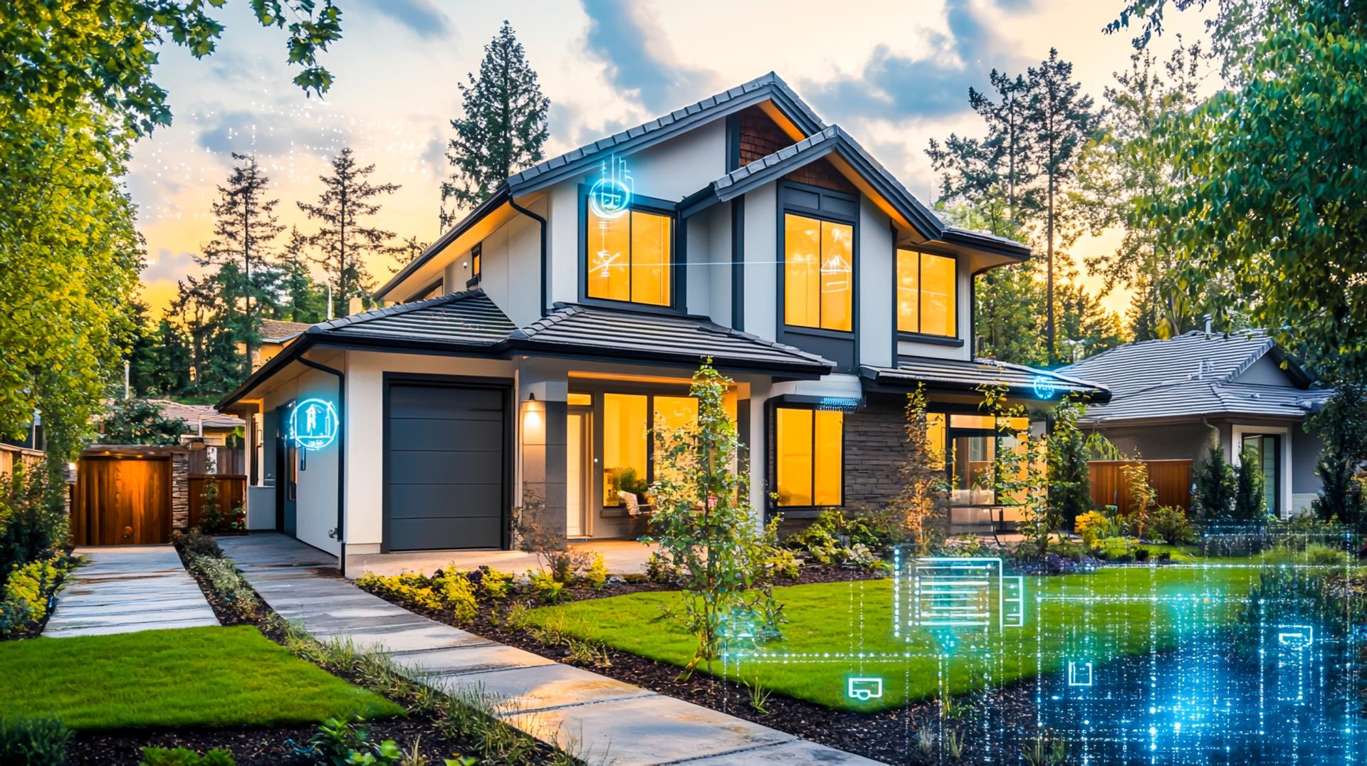 Visualisierung eines intelligenten Hauses mit digitaler Steuerung | Terrassenüberdachung